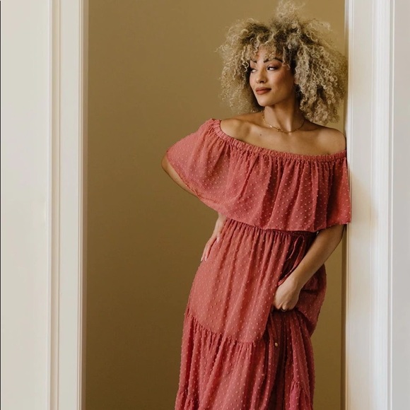 Baltic Born Mauve Swiss Dot Maternity Dress Large - Picture 9 of 12